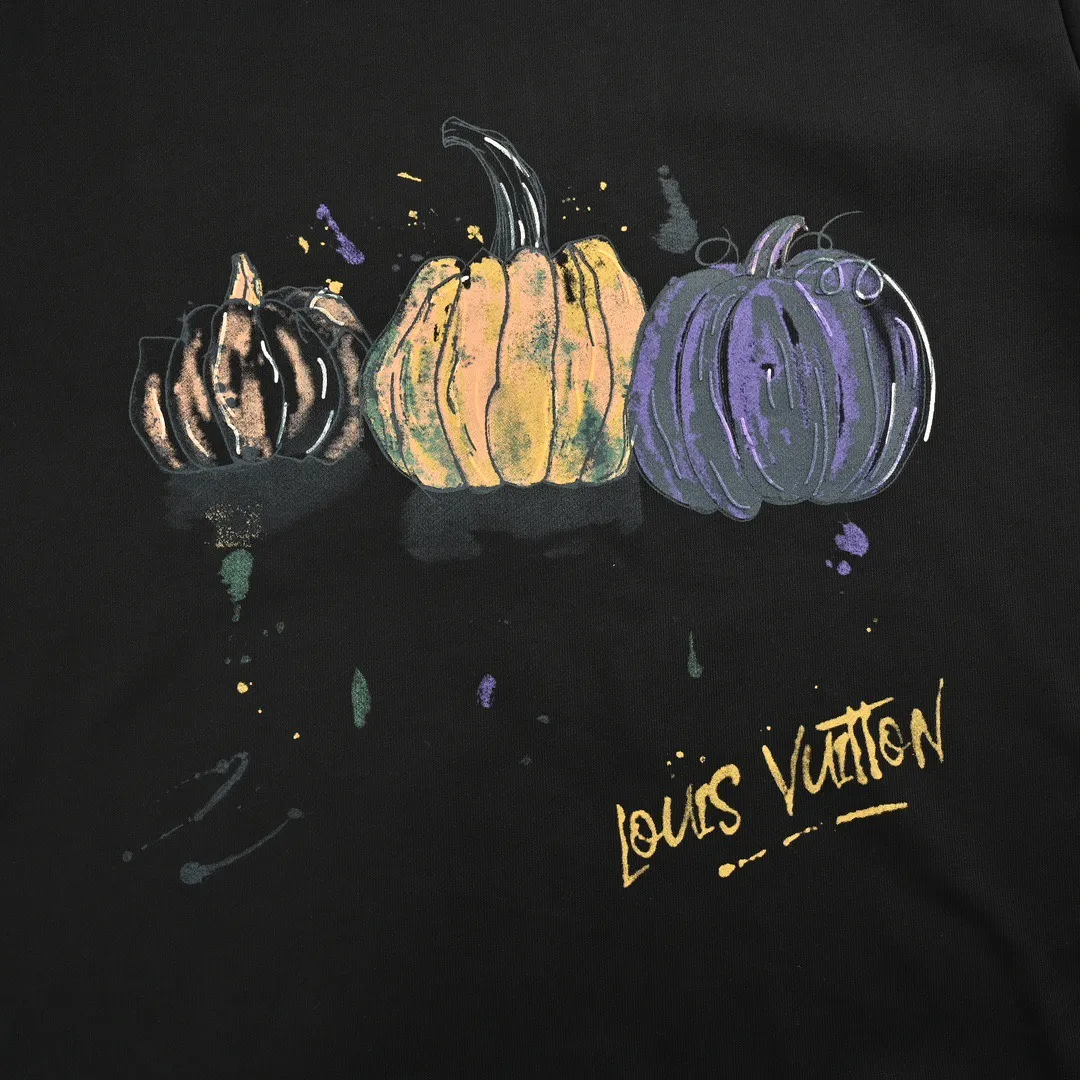 Louis Vuitton/Louis Vuitton 24FW graffiti hand-painted pumpkin round neck sweatshirt